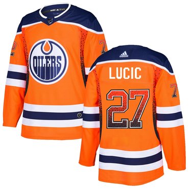 Personalized Oilers 27 Milan Lucic Orange Drift Fashion Jersey