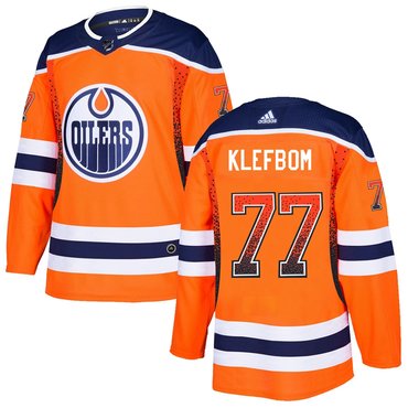 Personalized Oilers 77 Oscar Klefbom Orange Drift Fashion Jersey