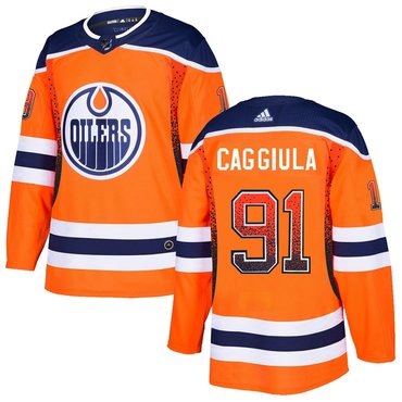 Personalized Oilers 91 Drake Caggiula Orange Drift Fashion Jersey