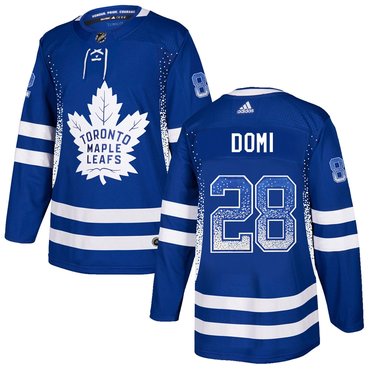 Personalized Maple Leafs 28 Tie Domi Blue Drift Fashion Jersey