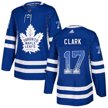 Personalized Maple Leafs 17 Wendel Clark Blue Drift Fashion Jersey