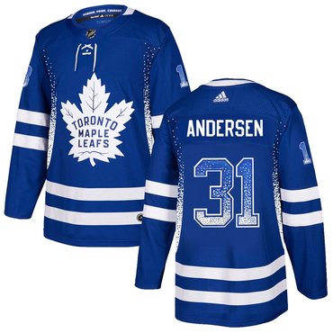 Personalized Maple Leafs 31 Frederik Andersen Blue Drift Fashion Jersey