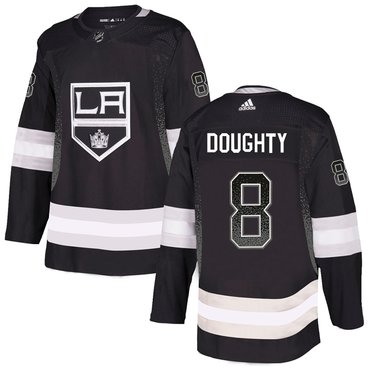 Personalized Kings 8 Drew Doughty Black Drift Fashion Jersey