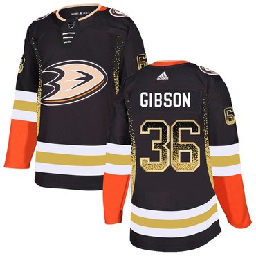 Personalized Ducks 36 John Gibson Black Drift Fashion Jersey