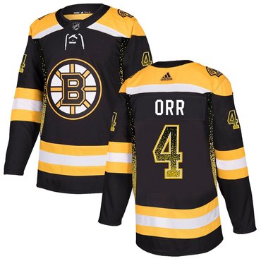 Personalized Bruins 4 Bobby Orr Black Drift Fashion Jersey