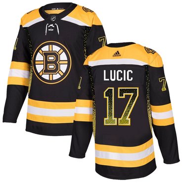 Personalized Bruins 17 Milan Lucic Black Drift Fashion Jersey