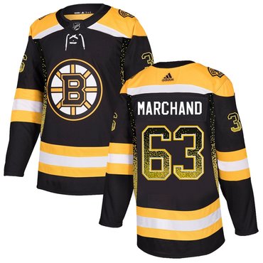 Personalized Bruins 63 Brad Marchand Black Drift Fashion Jersey