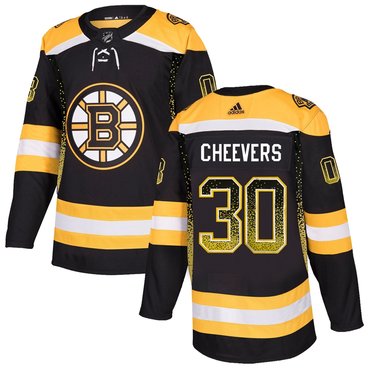 Personalized Bruins 30 Gerry Cheevers Black Drift Fashion Jersey