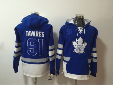 Personalized Maple Leafs 91 John Tavares Blue All Stitched Hooded Sweatshirt