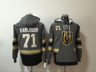 Personalized Vegas Golden Knights 71 William Karlsson Gray All Stitched Hooded Sweatshirt