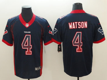 Personalized Texans 4 Deshaun Watson Black Drift Fashion Limited Jersey