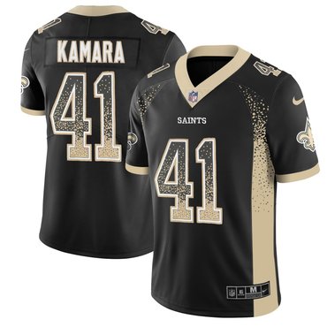 Personalized Saints 41 Alvin Kamara Black Drift Fashion Limited Jersey