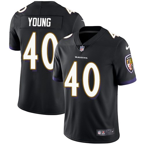 Personalized Ravens 40 Kenny Young Black Untouchable Limited Jersey