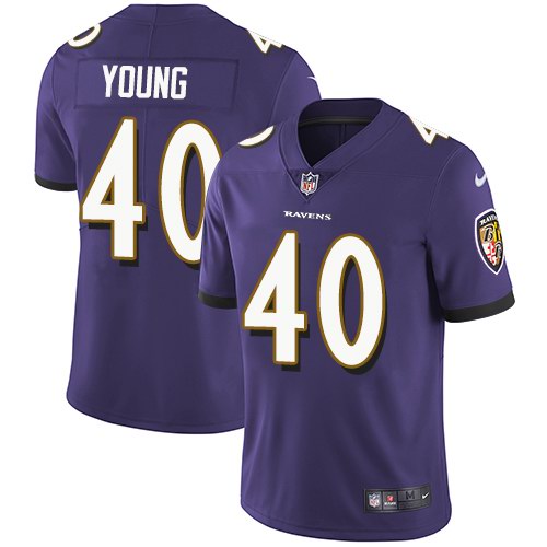 Personalized Ravens 40 Kenny Young Purple Untouchable Limited Jersey