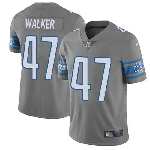Personalized Lions 47 Tracy Walker Gray Color Rush Limited Jersey