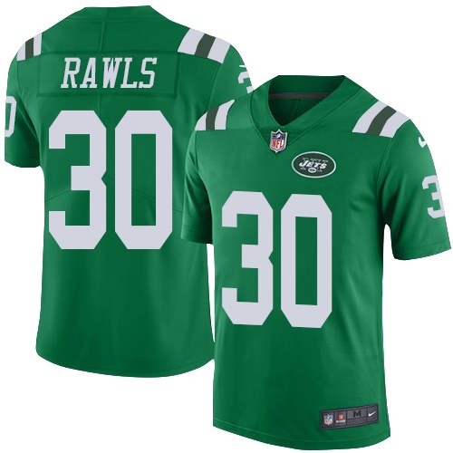 Personalized Jets 30 Thomas Rawls Green Color Rush Limited Jersey