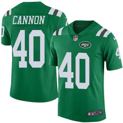 Personalized Jets 40 Trenton Cannon Green Color Rush Limited Jersey