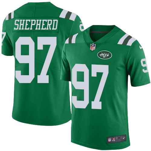 Personalized Jets 97 Nathan Shepherd Green Color Rush Limited Jersey
