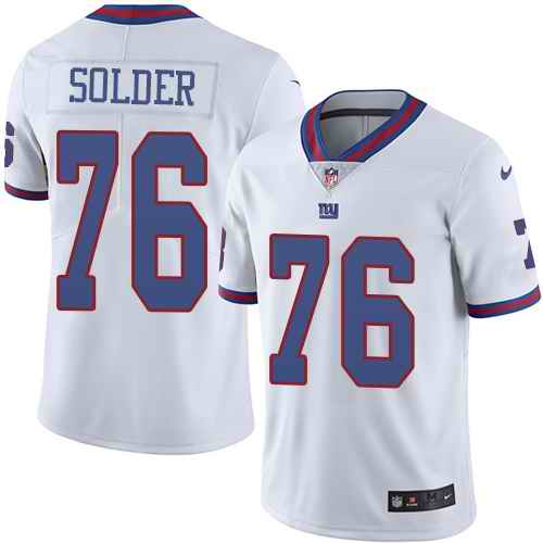 Personalized Giants 76 Nate Solder White Color Rush Limited Jersey