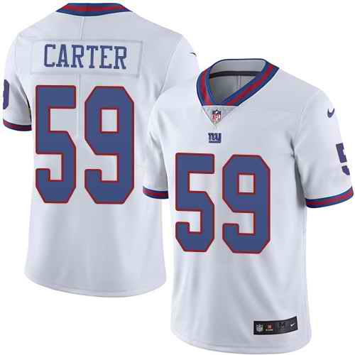 Personalized Giants 59 Lorenzo Carter White Color Rush Limited Jersey