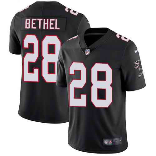 Personalized Falcons 28 Justin Bethel Black Untouchable Limited Jersey
