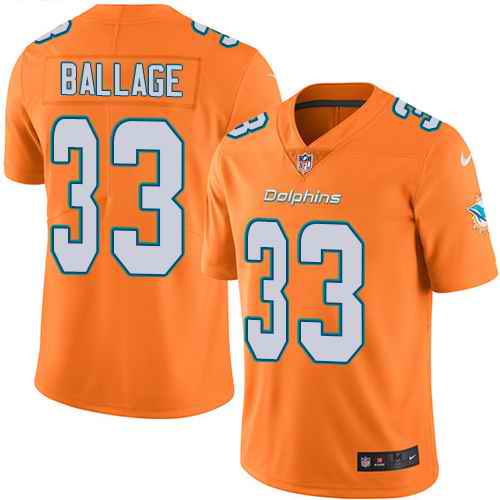 Personalized Dolphins 33 Kalen Ballage Orange Untouchable Limited Jersey