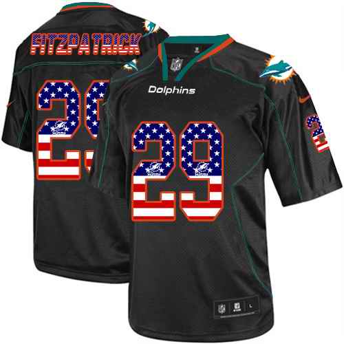 Personalized Dolphins 29 Minkah Fitzpatrick Black USA Flag Fashion Limited Jersey