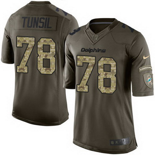 Personalized Dolphins #78 Laremy Tunsil Green Men’s Stitched NFL Limited Salute to Service Jersey