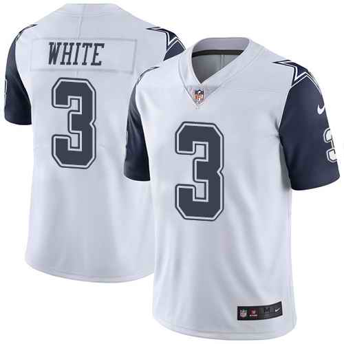 Personalized Cowboys 3 Mike White White Color Rush Limited Jersey