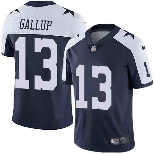 Personalized Cowboys 13 Michael Gallup Navy Throwback Untouchable Limited Jersey