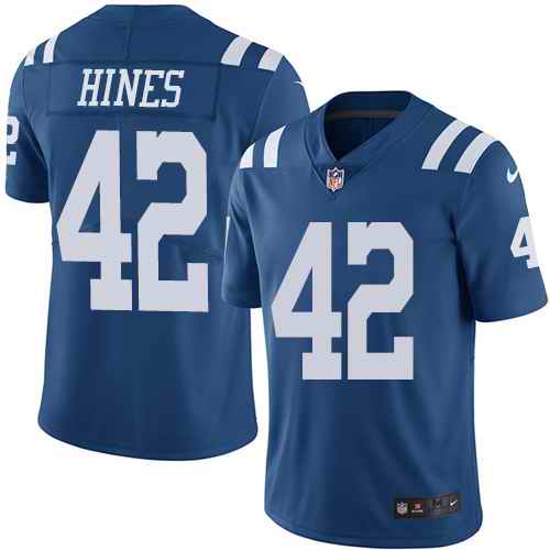 Personalized Colts 42 Nyheim Hines Royal Color Rush Limited Jersey
