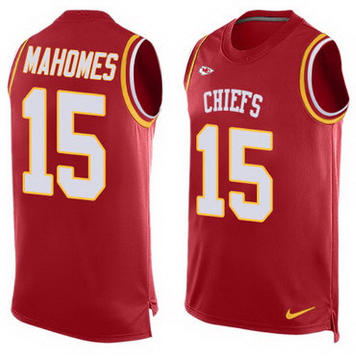 Personalized Chiefs #15 Patrick Mahomes Red Team Color Men’s Stitched NFL Limited Tank Top Jersey