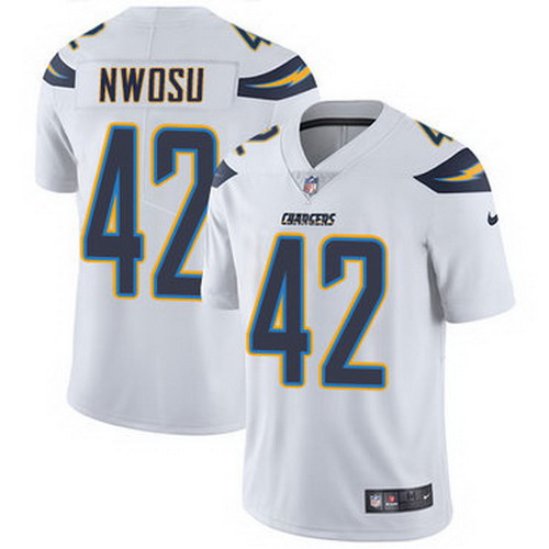 Personalized Chargers #42 Uchenna Nwosu White Men’s Stitched NFL Untouchable Limited Jersey