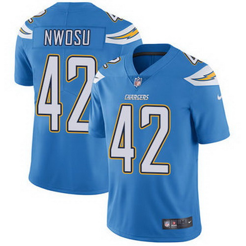 Personalized Chargers #42 Uchenna Nwosu Electric Blue Alternate Men’s Stitched NFL Untouchable Limited Jersey