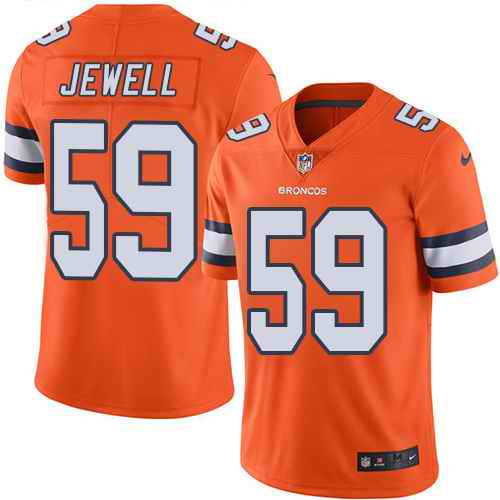 Personalized Broncos 59 Josey Jewell Orange Color Rush Limited Jersey