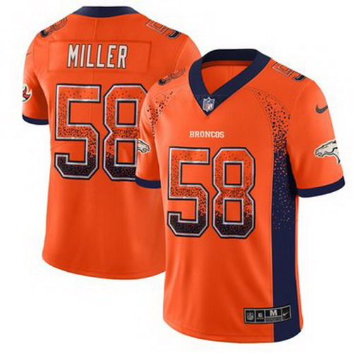 Personalized Broncos 58 Von Miller Orange Drift Fashion Limited Jersey