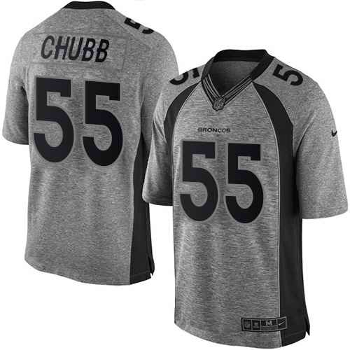 Personalized Broncos 55 Bradley Chubb Gray Gridiron Gray Limited Jersey