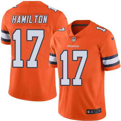 Personalized Broncos 17 DaeSean Hamilton Orange Color Rush Limited Jersey
