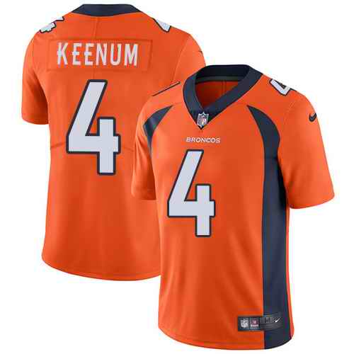 Personalized Broncos 4 Case Keenum Orange Untouchable Limited Jersey
