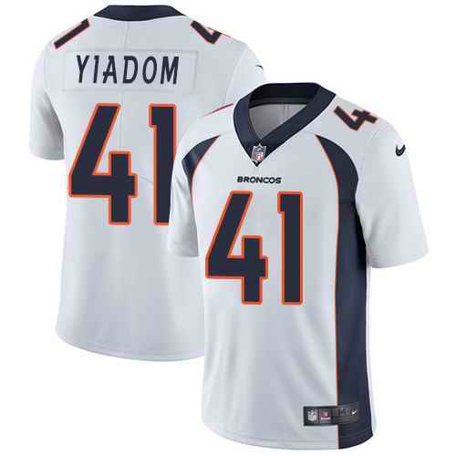 Personalized Broncos 41 Isaac Yiadom White Untouchable Limited Jersey
