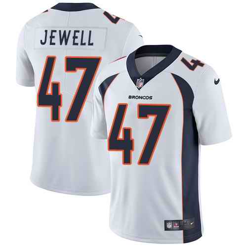 Personalized Broncos 47 Josey Jewell White Untouchable Limited Jersey