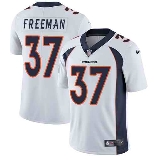 Personalized Broncos 37 Royce Freeman White Untouchable Limited Jersey