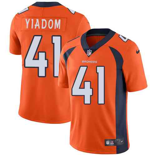 Personalized Broncos 41 Isaac Yiadom Orange Untouchable Limited Jersey