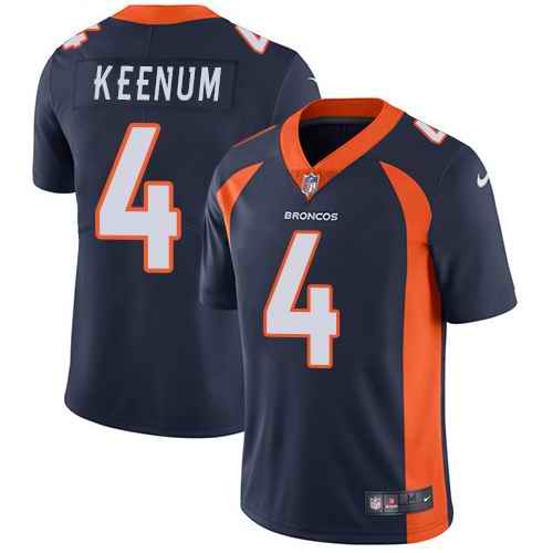 Personalized Broncos 4 Case Keenum Navy Alternate Untouchable Limited Jersey