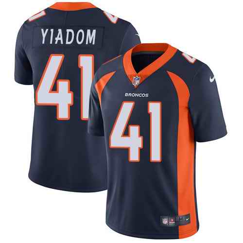 Personalized Broncos 41 Isaac Yiadom Navy Alternate Untouchable Limited Jersey