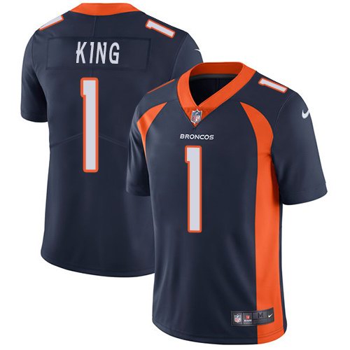 Personalized Broncos 1 Marquette King Navy Alternate Untouchable Limited Jersey