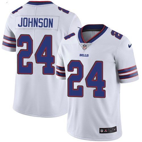 Personalized Bills 24 Taron Johnson White Untouchable Limited Jersey