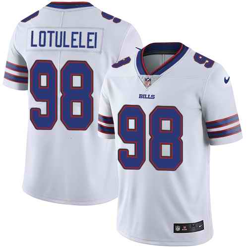 Personalized Bills 98 Star Lotulelei White Untouchable Limited Jersey