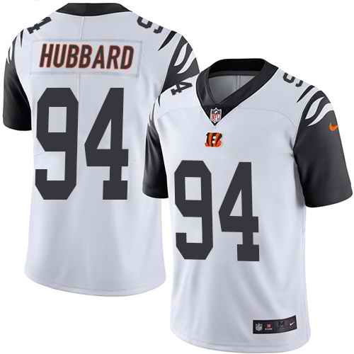 Personalized Bengals 94 Sam Hubbard White Color Rush Limited Jersey