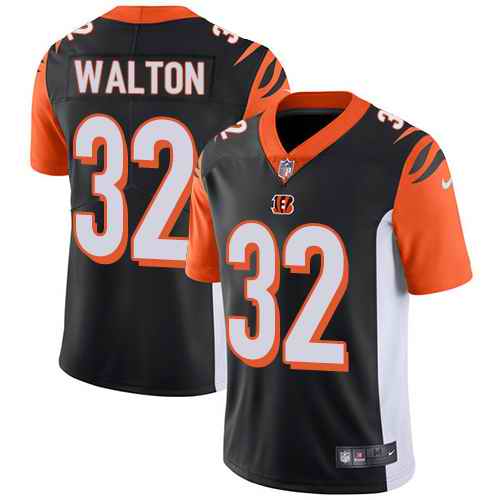 Personalized Bengals 32 Mark Walton Black Untouchable Limited Jersey